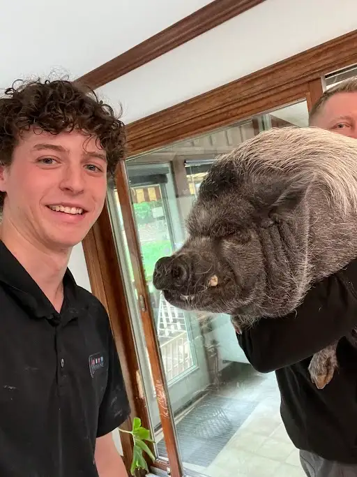Jaden With Pig 1 - Streamline Services